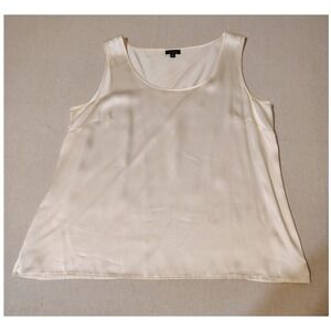 Talbots Womens Cream Satin Career Business Camisole Size 12 Square Neck QQ
